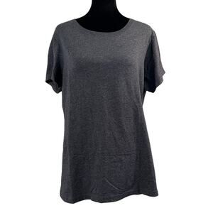 LAT Short Sleeve Crew Neck Tee Smoke Gray Basic T‑Shirt Size Large